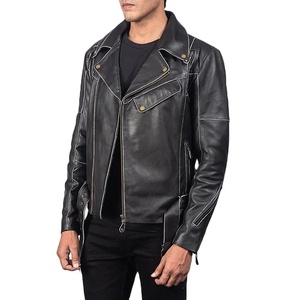 เสื้อแจ็คเก็ตหนังกันน้ำระบายอากาศทรงสลิมลำลองสำหรับผู้ชาย ความยาวปกติ แบบสองด้านใส่ได้ พร้อมปกตั้ง คอผ้าแคนวาส - Product Image 3