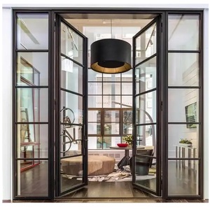 <span class=keywords><strong>Porte</strong></span> de balcon française noire en fer forgé, <span class=keywords><strong>porte</strong></span> battante en acier et verre, portes de salon - Product Image 4
