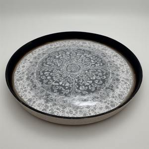 Plaque de chargeur en résine argentée nuageuse réflexion métallique douce tourbillons texturés Design Art déco léger pour la décoration moderne - Product Image 5