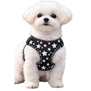 Black Star Pattern Dog <b>Harness</b> Adjustable Lightweight Padded <b>Pet</b> Chest Vest with Breathable Mesh - Product Image 1