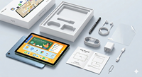 Tablet Educativa de 10.1 Pulgadas, Android 14, Octa Core, Doble SIM, Llamadas 3G, 6GB RAM, 64GB ROM, para Oficina, Estudio y Entretenimiento
