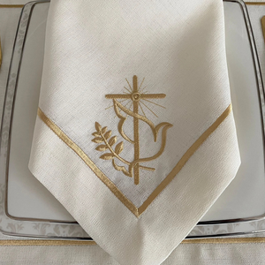 Embroidery Cloth <b>Napkins</b> Dinner <b>Napkins</b> Washable Soft Reusable for Dining Table Wedding <b>Party</b> Family Dinner OEM Made in Vietnam - Product Image 2