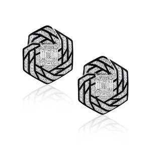 Boucles d'oreilles en diamant avec design à clous apparents - Product Image 2
