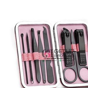 Kit profesional de manicura con diseño de recubrimiento en polvo negro, herramientas de acero inoxidable, color y logotipo personalizado - Product Image 5