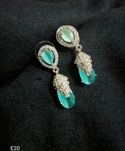 CONJUNTO DE PENDIENTES ESTILO CLÁSICO DE DIAMANTE AMERICANO PARA BODAS CONJUNTO DE PENDIENTES ESTILO CLÁSICO DE MODA PARA MUJER Y NIÑA - Product Image 2