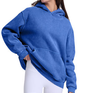 Sudaderas con capucha de color sólido para mujer Buena calidad Diseño personalizado Basics Algodón Mezclado Comfort Fit Sudaderas con capucha para mujer - Product Image 3