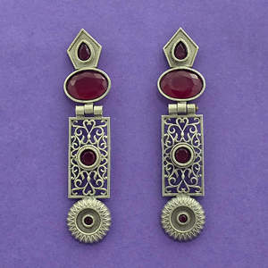 Pendientes clásicos de moda chapados oxidados por el exportador indio de joyería artificial - Product Image 5