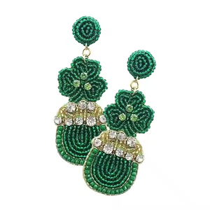 Fashion Hat Leprechaun <b>Earrings</b> embroidery <b>Earrings</b> Gift for Her Bee Handmade <b>Earrings</b> for Women and <b>Girls</b> by MD handicrafts - Product Image 4