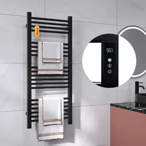 EVIA Tuya Wifi Seche Serviette Electrique Noir Design Toalheiro Heated Towel Rail Electric Smart