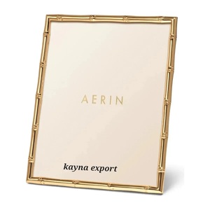 Cadre photo de luxe carré en bambou design doré en métal écologique et léger pour décoration de table - Product Image 1