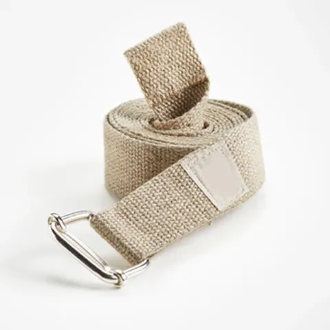 Custom Logo Exercise Polyester Cotton Fitness Carry Yoga Belt Premium Stretch Woven Yoga Straps