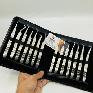 Pinzas de extensión de pestañas de acero sostenible de peso pesado de nuevo estilo 2022, pinzas de pestañas con logotipo personalizado, puntas de fibra puntiagudas - Product Image 5