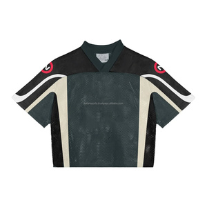 Camiseta de malla de gran tamaño personalizada de calidad superior para hombre, Camiseta de algodón 100% para hombre, camiseta de malla de fútbol estampada holgada - Product Image 1