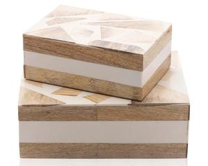 Caja de almacenamiento de decoración de boda de lujo con incrustaciones de hueso acabado caja de joyería de tamaño estándar para almacenar collar brazalete conjunto - Product Image 4