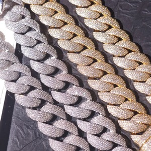 Collier chaîne cubaine en argent 925 glacé tendance le plus vendu, unisexe, accessoires de fête, cadeau, meilleur prix - Product Image 2