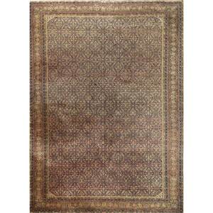 Alfombra de Lana Azul Aalam Anudada a Mano con Patrón Floral y Abstracto para Entrada del Hogar, Rectangular de 9x12 para Adolescentes - Paem-1526 - Product Image 1