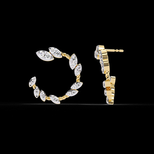 ต่างหูผู้หญิงทำมือสุดหรู ชุบทองคำขาว 14KT ประดับเพชรเล็บเจียรทรงกลม ดีไซน์หรูหราและมีระดับ - Product Image 6