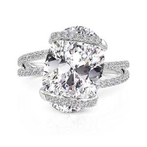 Bague de fiançailles solitaire ovale en moissanite plaquée or rose sur argent sterling Jeulia - Product Image 1