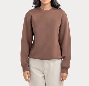 เสื้อสเวตเชิ้ตผ้าฟลีซแบบสวมหัวสำหรับผู้หญิงเสื้อสเวตเตอร์คอกลมผ้าคอตตอนมีน้ำหนักมากลายการ์ตูน100% ออกแบบได้ตามต้องการ - Product Image 6