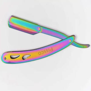 Rasoir de sécurité à lame droite en acier inoxydable pour hommes, avec logo personnalisé, pour barbier et salon de coiffure, vente en gros - Product Image 1