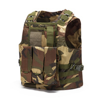 Gilet tactique unisexe à dégagement rapide en nylon imperméable pour la chasse, l'entraînement en extérieur, le camouflage, porte-plaques de sécurité avec sangle réglable