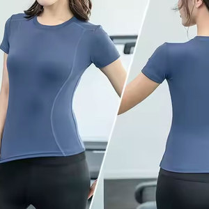 Outdoor Training Gym Fitness Tee Women Quick Dry Short Sleeve T-shirts Workout Loose Fit Running Gym Fitness Active Wear <b>Top</b> - Product Image 2