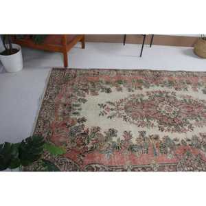 Turkish Large Rug, 5.1x8.7 ft Vintage Rug, <b>Brown</b> Moroccan <b>Wool</b> Rug - Product Image 4