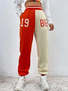 Pantalon de jogging en molleton de coton pour femme, taille haute, coupe ample, décontracté, hiver, sport, couleur unie, logo personnalisé, vente en gros OEM - Product Image 6