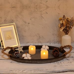 Bandeja de Metal decorativa con acabado elegante y asas duraderas para decoraciones de bodas de catering o estética modernizadora de la sala de estar - Product Image 2