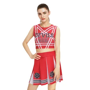 Dernière conception de gros prix bon marché Vêtements de sport pour femmes Impression de logo personnalisé uniforme de pom-pom girl