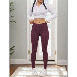 กางเกงโยคะเอวสูง Lj สำหรับผู้หญิง ผ้ายืดสแปนเด็กซ์เต็มตัว ยกกระชับรูปร่าง ไร้ตะเข็บ กางเกงออกกำลังกายสีพื้น เอวยางยืด ผลิตในจีน - Product Image 3
