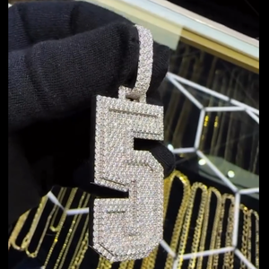 Pendentif en diamant VVS certifié IGI pour homme, style hip-hop, numéro personnalisé, pendentifs et breloques en moissanite VVS, bijoux fins - Product Image 3