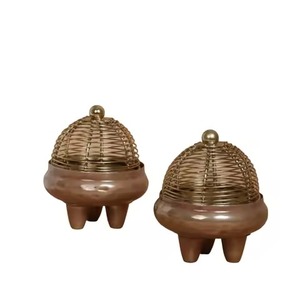 Moderno y Elegante Recipiente para Frutos Secos, Dulces, Chocolates y Golosinas con Tapa, de Latón Dorado y Niquelado, Vajilla para Bodas, Accesorio para Ramadán/Eid - Product Image 3