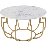 Table de café Table basse de luxe moderne cadre en acier inoxydable doré dessus en verre événements de mariage Table basse ronde