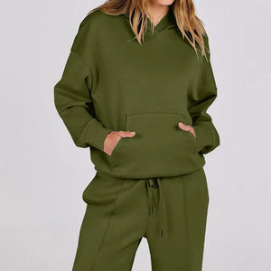 Ensemble pantalon de survêtement et sweat à capuche avec poche cargo pour femmes - Product Image 4