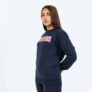 2025 nueva moda Color sólido tejido suéter de mujer sudadera para otoño cuello redondo Tejido estilo Casual logotipo frontal poliéster - Product Image 2