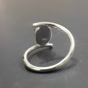 Haute qualité 925 argent Sterling ovale lunette anneau 6x4mm à 25x20mm blanc anneau réglage Cabochon résine bijoux à bricoler soi-même faisant des fournitures - Product Image 4