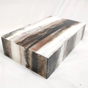 Boîte en bois artisanale de forme rectangulaire, polie, décoration moderne pour la maison, artisanat de table - Product Image 2
