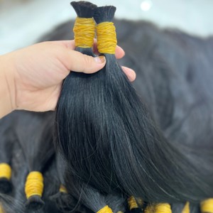Materia Prima para blanquear la extensión de cabello humano brasileño alineado con cutícula de donante único negro liso natural - Product Image 6