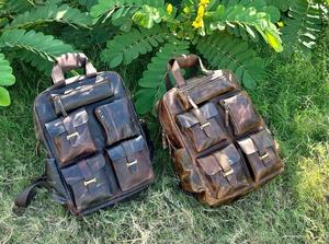 Mochila de cuero genuino de moda para mujer con múltiples bolsillos Fácil Manejo y estilo de vestido con cremallera de tamaño personalizado para viajar - Product Image 3