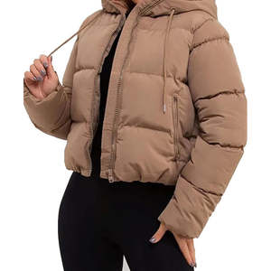 Dernières tendances de la mode, vestes matelassées courtes pour femmes, prix bas, qualité supérieure, manteaux à capuche avec impression de logo personnalisé - Product Image 1