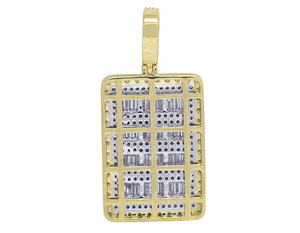 Pendentif Rectangle Hip Hop pour hommes de haute qualité en argent Sterling coupe baguette Moissanite diamant nouveau Style Design plaqué or - Product Image 3