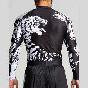 Conception personnalisée de la ceinture en silicone MMA Rash Guards Polyester Spandex Grappling manches longues jiu jitsu kimono/kimono de jiu jitsu - Product Image 2