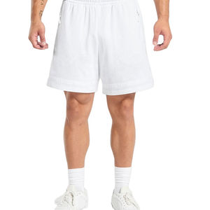 Men's Casual Double-<b>Layer</b> Summer Sports Shorts Cotton Polyester <b>Mid</b> Waist Elastic Washed Effect Custom Logo Eco-Friendly for Gym - Product Image 2