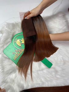 Extensions de cheveux humains bruts Remy à double trame, traitées à la machine, lisses et ondulées, fournisseur vietnamien, lot de perruques - Product Image 2