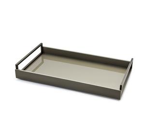 Plateau de service en bois au design unique de taille personnalisée avec poignée en métal Caractéristiques décoratives en acier inoxydable et laiton pour usage domestique - Product Image 4