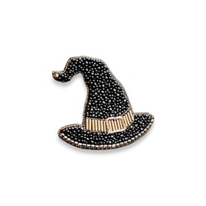 Broche de corona dorada con bordado a mano de perlas y broche de moda con cuentas de alambre de lingotes - Product Image 4