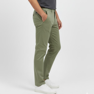 Pantalon décontracté en coton 97% et élasthanne 3%, teinte verte, 265 GSM - Product Image 3