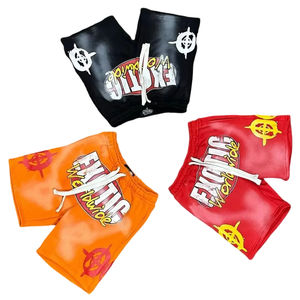 Pantalones cortos de algodón lavados con ácido y piedra con parche bordado de gran tamaño descolorido informal personalizado para hombre - Product Image 5