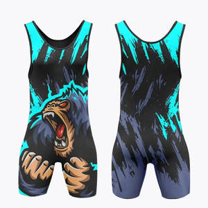 Nouveauté, vente en gros, justaucorps de lutte personnalisés, sublimation réversible, imprimé, spandex, unisexe, vêtements de lutte, équipes, compétitions - Product Image 4